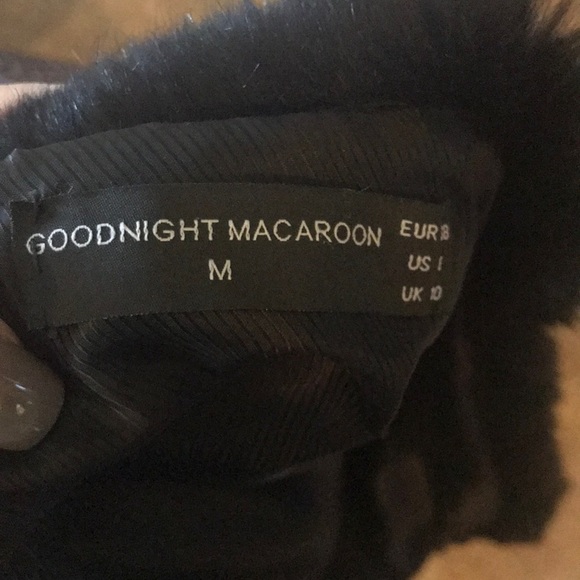 Goodnight Macaroon Black Faux Fir Vera-  Sz M - Picture 6 of 6